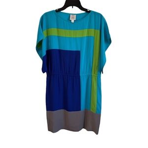 Suzi Chin for Maggy Boutique‎ Womens Size 2 Colorblock Crepe De Chine Mini Dress